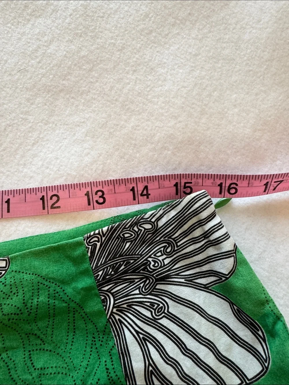Sunny Leigh 100% Cotton Artsy Green Floral Gored Skirt Size 8 Scalloped Hem
